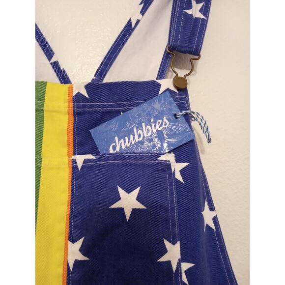 Chubbies Pride Flag Bib Shortalls Overalls NWT Colorful Festival Wear SZ M - Picture 3 of 10